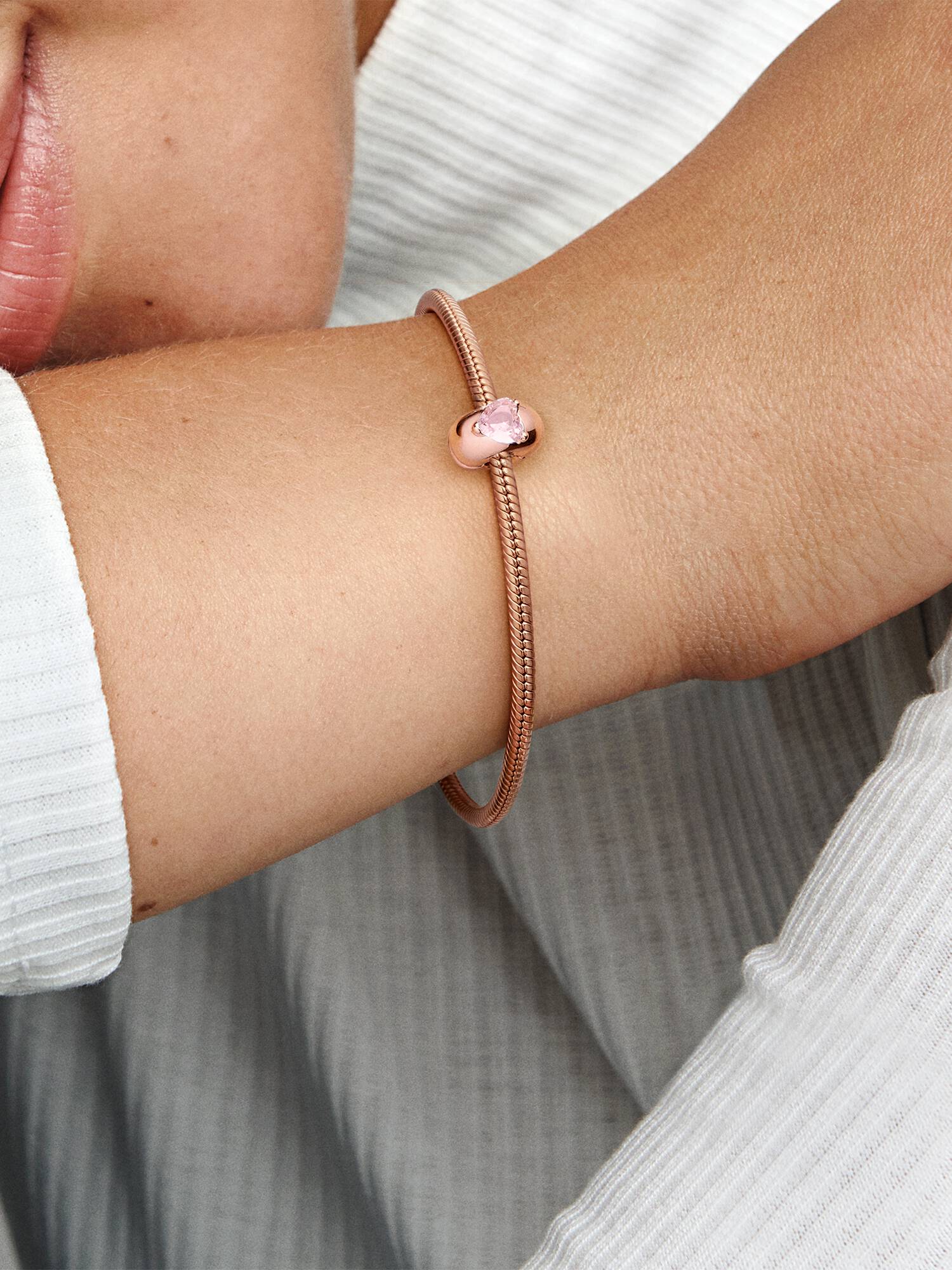 Pink Heart Solitaire Clip Charm