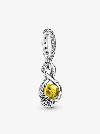 Disney Belle Infinity & Rose Flower Pendant