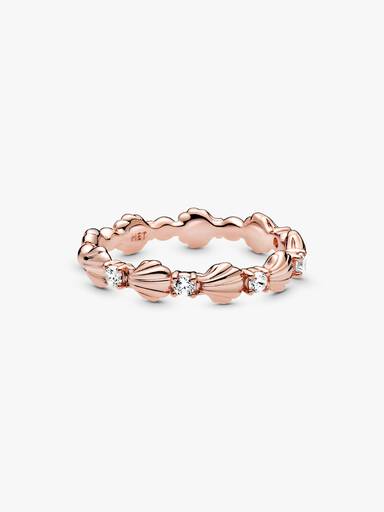 Sparkling Seashell Band Ring