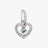 Aqua Blue Beaded Heart Dangle Charm Aqua Blue Beaded Heart Dangle Charm