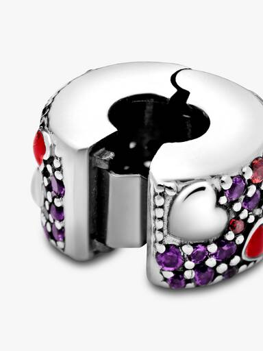 Asymmetrical Hearts Pavé Clip Charm