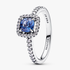 Sparkling Square Blue Halo Ring Sparkling Square Blue Halo Ring