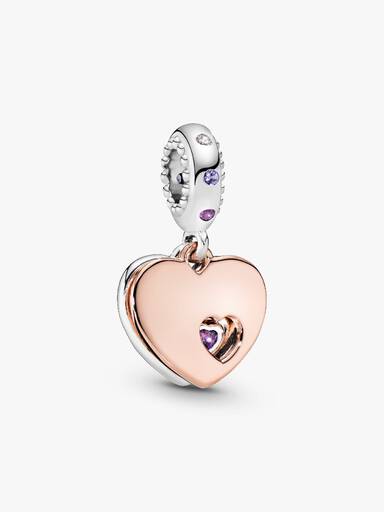 In my heart PANDORA Rose and silver dangle with fancy purple cubic zirconia, rose pink crystal, lilac crystal and clear cubic zirconia