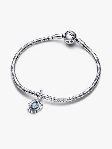 Sea Aqua Blue Eternity Circle Dangle Charm
