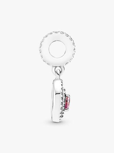Sparkling Double Halo Heart Dangle Charm
