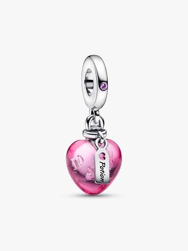 Love Potion Murano Glass Heart Dangle Charm