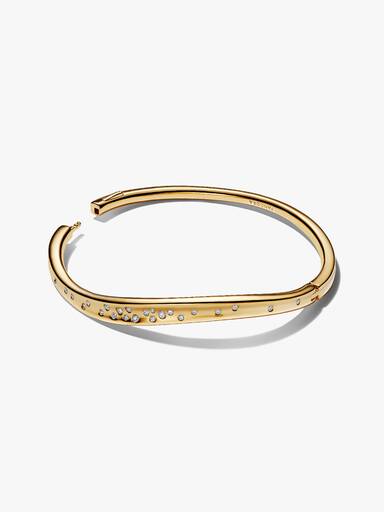 Organically Shaped Stone-Set Bangle