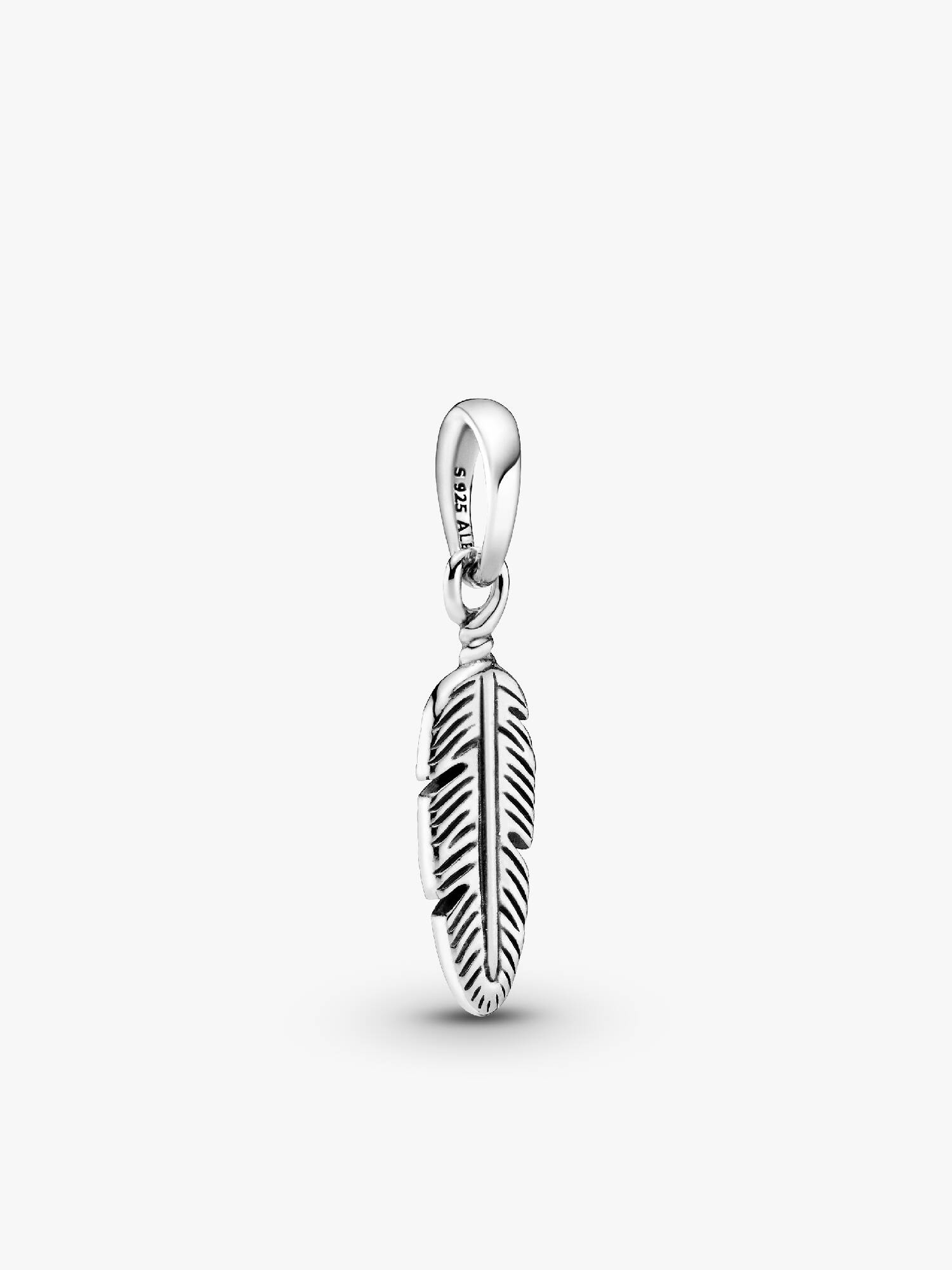 Feather silver pendant