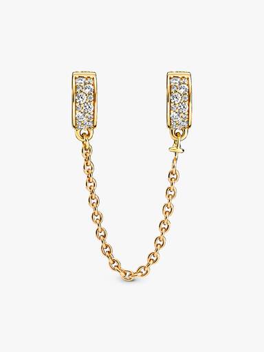 Clear Pavé Safety Chain Clip Charm