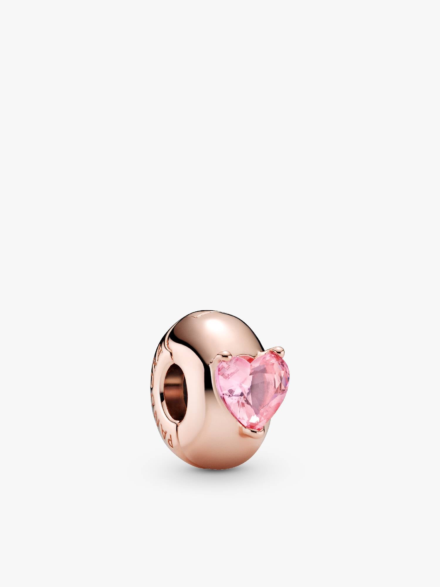 Pink Heart Solitaire Clip Charm