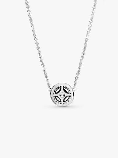 Silver necklace with clear cubic zirconia