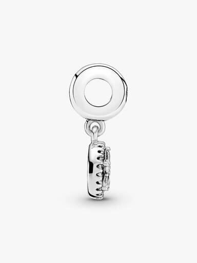 Sparkling Snowflake Circle Dangle Charm