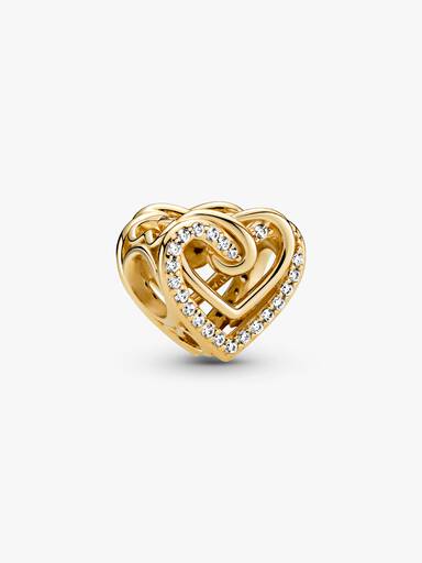 Sparkling Entwined Hearts Charm