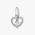 Misty Rose Beaded Heart Dangle Charm Misty Rose Beaded Heart Dangle Charm