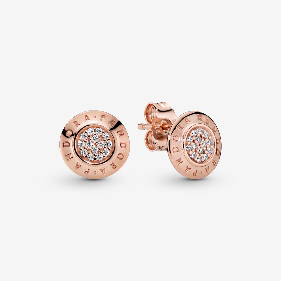 PANDORA Rose stud earrings with clear cubic zirconia image number 0