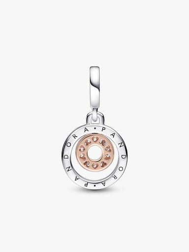 Pandora Moments Two-tone Logo Circles Dangle Charm