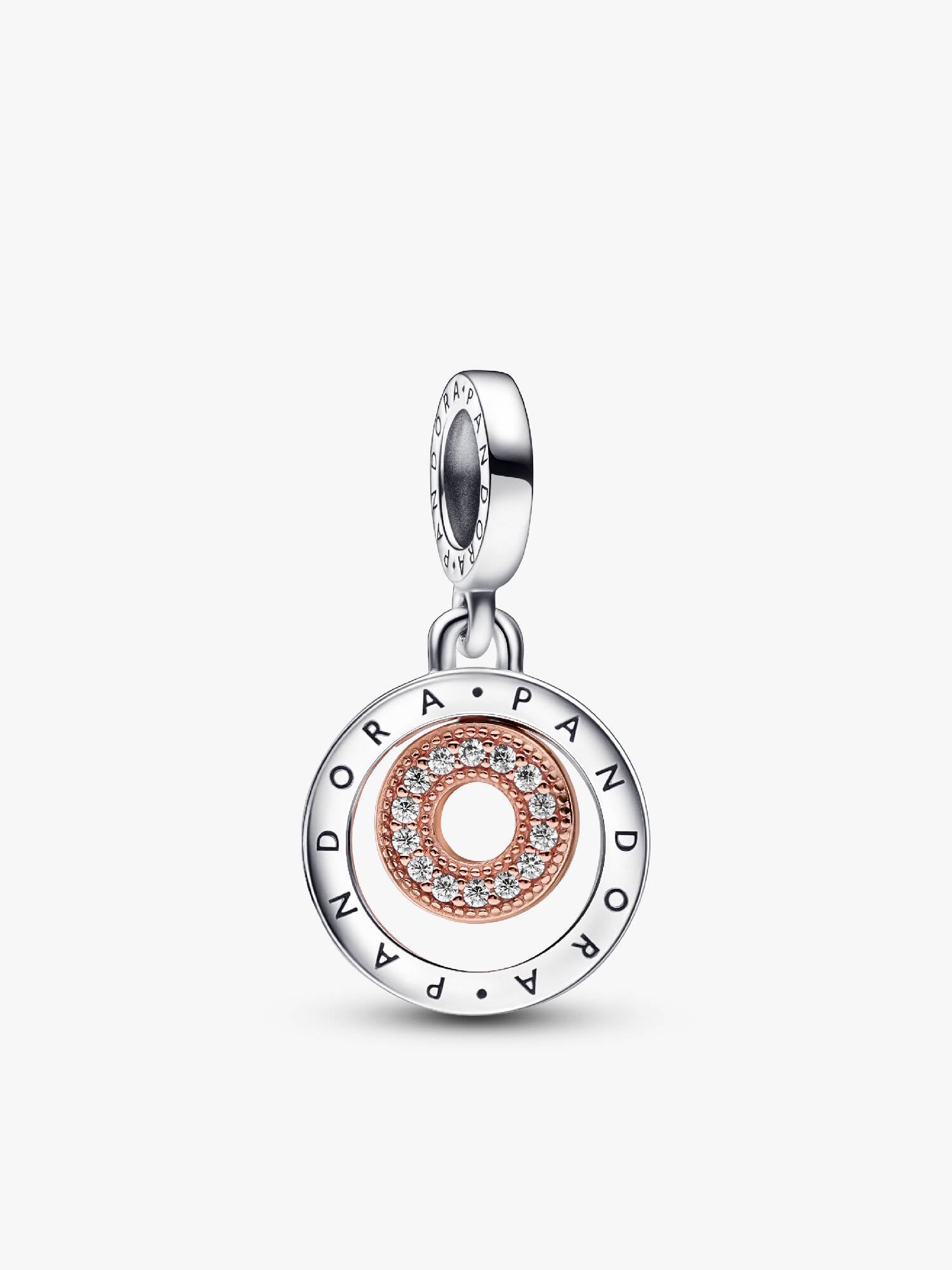 Pandora Moments Two-tone Logo Circles Dangle Charm